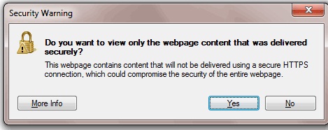 IE security warning